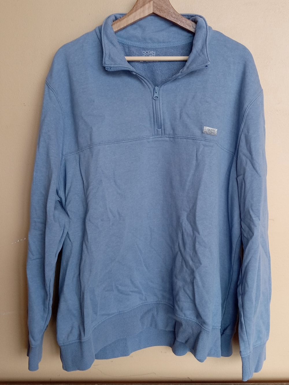 Ocean Coast Men's Half-Zip Pullover Sweater in Lavender Blue